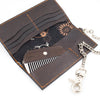 Anthony Spadafora Maestros Classic Leather Chain Wallet Brown w/ Orange Detail