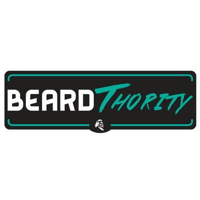 Maestro's Classic BeardThority Black Tee - White & Teal Logo