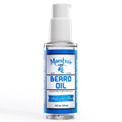 Bottle of Maestro's Classic Mark of a Man Beard Oil on a white background