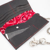 Anthony Spadafora Maestros Classic Leather Chain Wallet Black w/ red detail