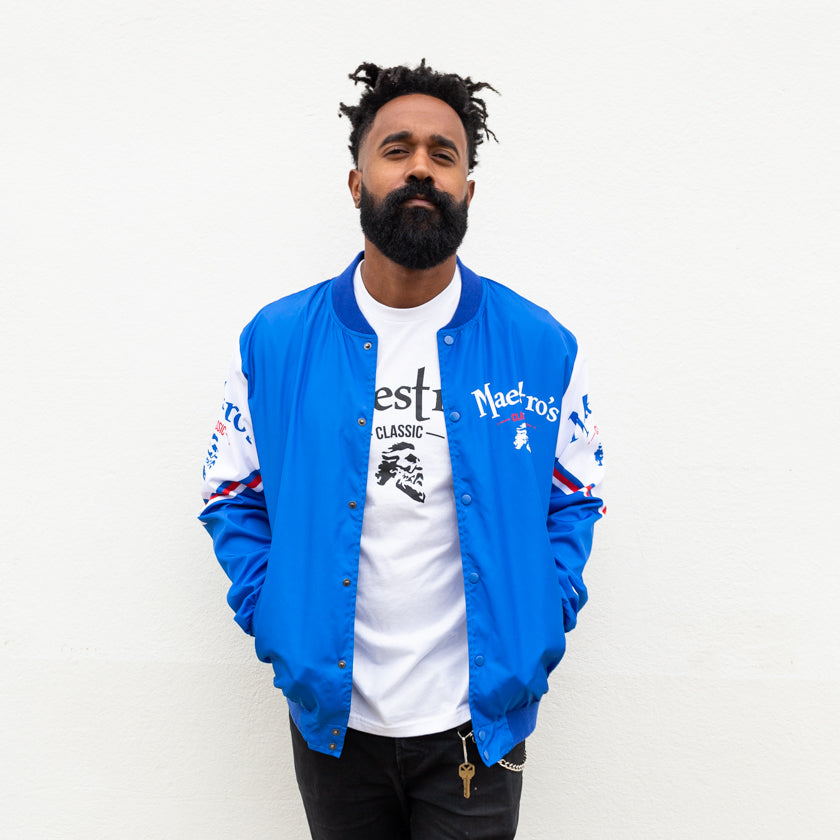 Maestro's Classic Chalk Line Jacket- Blue - Maestro's Classic